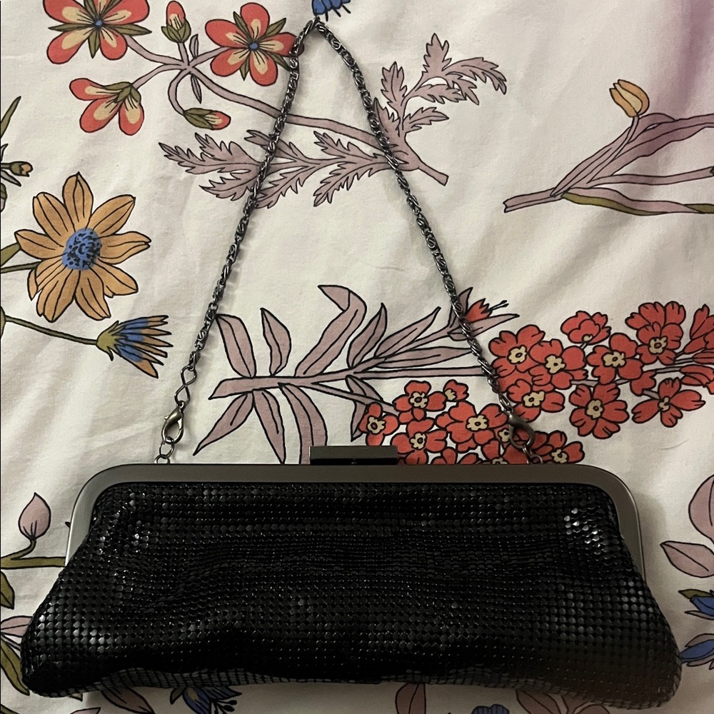 Chic Black Mesh Evening Clutch